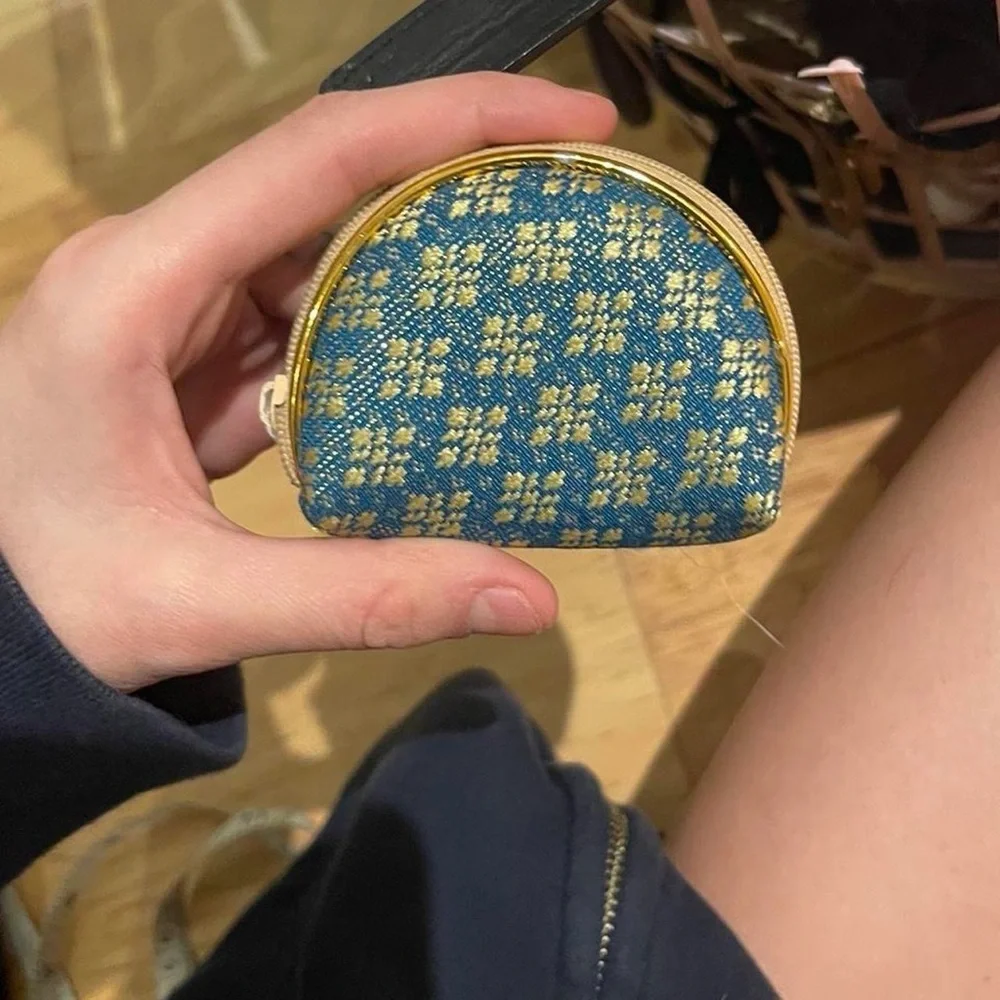 Elegant Blue and Gold Women's Coin Purse